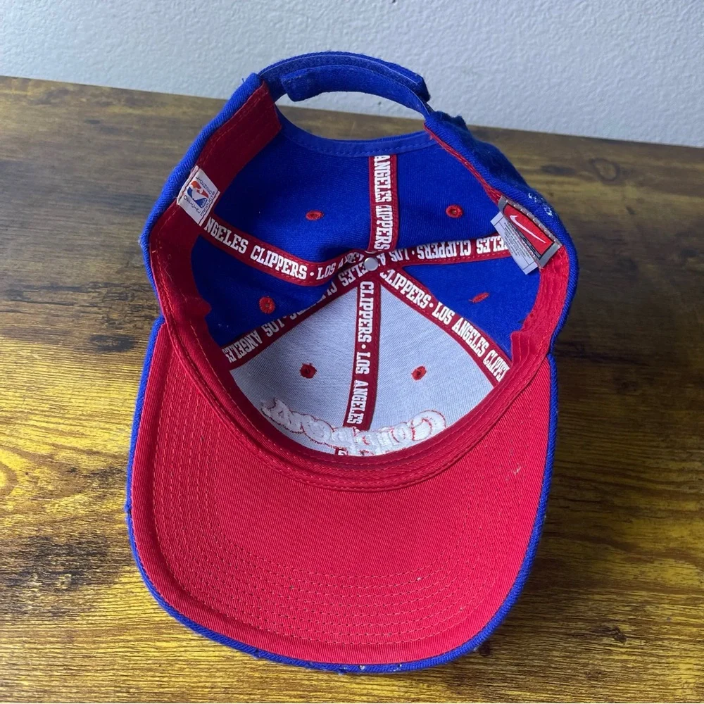 Vtg Y2K Nike Small Swoosh NBA Los Angeles Clippers Wool Hat Adult Blue Strapback